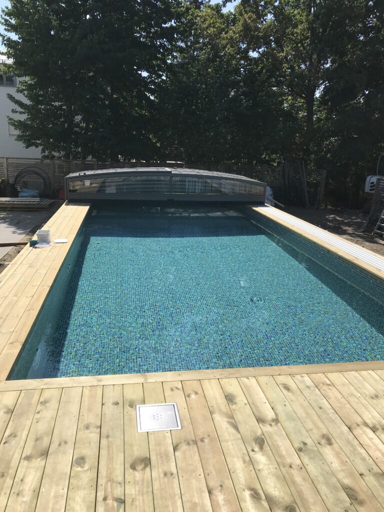 Privat pool i Stockholm 10×5 m med 3D PVC-liner